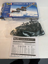 Revell Plastic aircraft kit Junkers JU 88 A-4/D-1 1:72 04130 Opened but complete