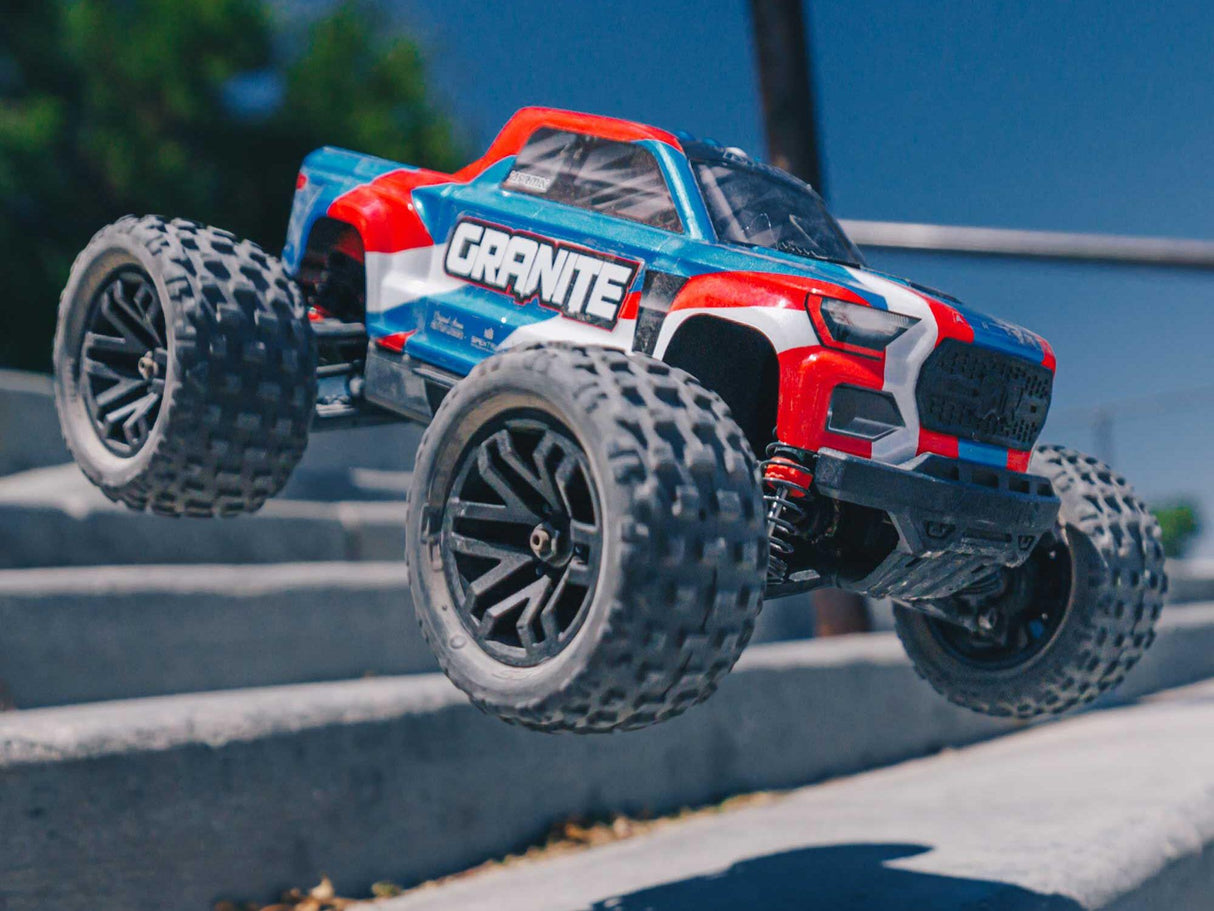 Arrma Granite GROM 4wd MT 1/18 RTR Mega with Lipo Batt/USB Charger - Blue/Red