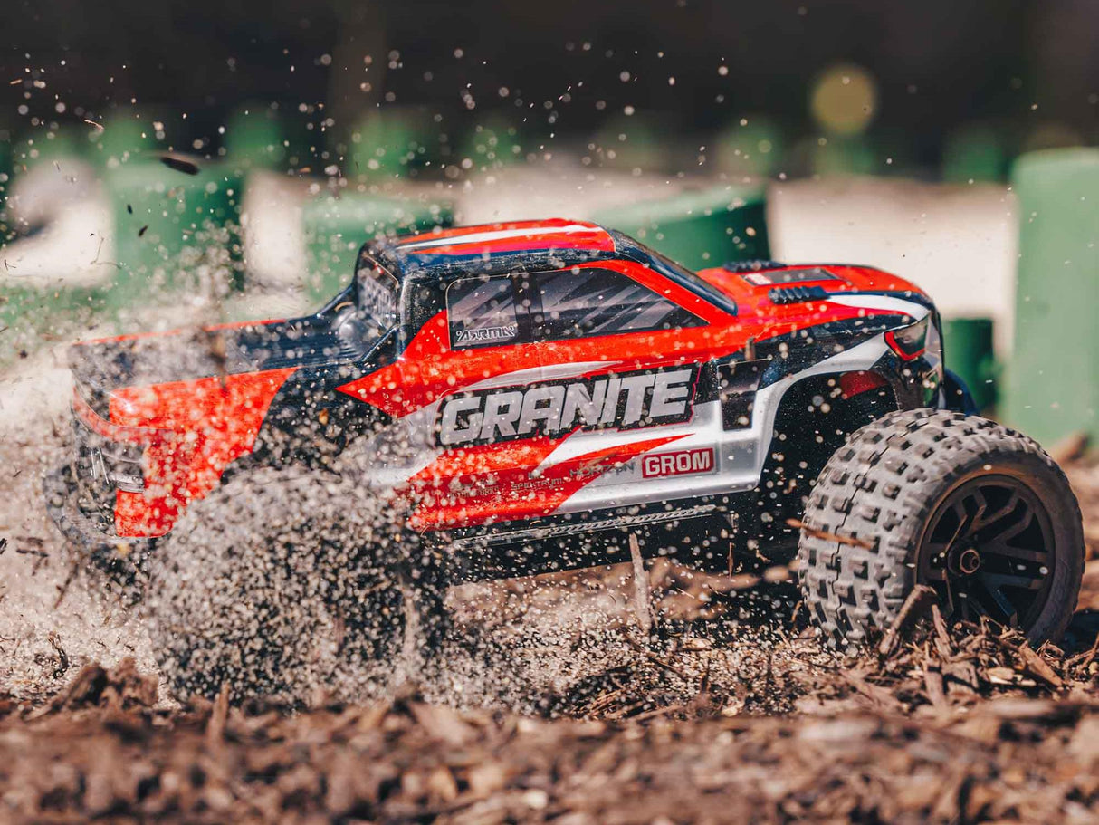 Arrma Granite GROM 4wd MT 1/18 RTR Mega with Lipo Batt/USB Charger - Red