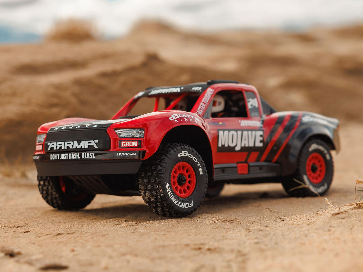 ARRMA MOJAVE GROM MEGA 380 Brushed 4X4 Small Scale Desert Truck RT - Red/Black