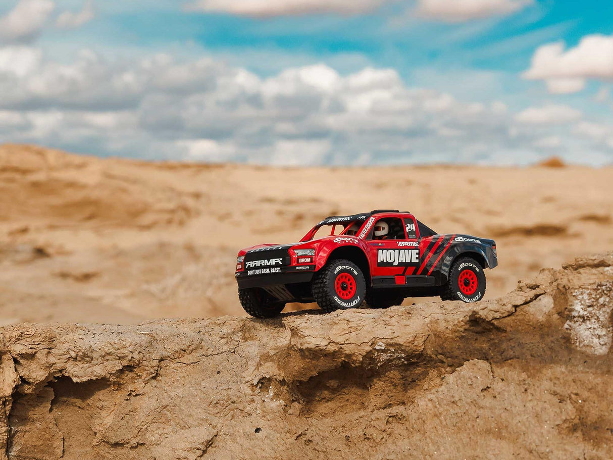 ARRMA MOJAVE GROM MEGA 380 Brushed 4X4 Small Scale Desert Truck RT - Red/Black