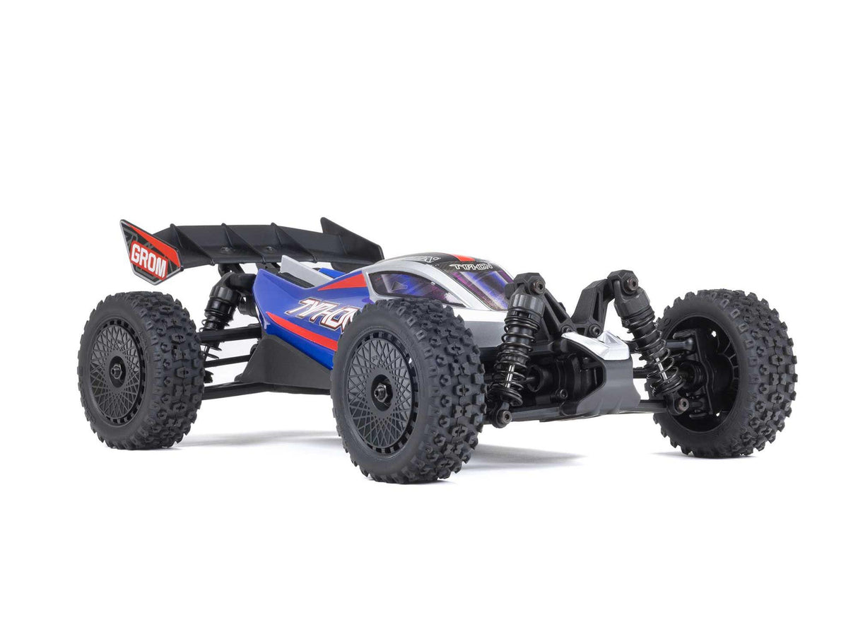 Arrma 1/18 Typhon GROM 4wd Smart RTR with Lipo Batt/USB Charger - Blue/Silver