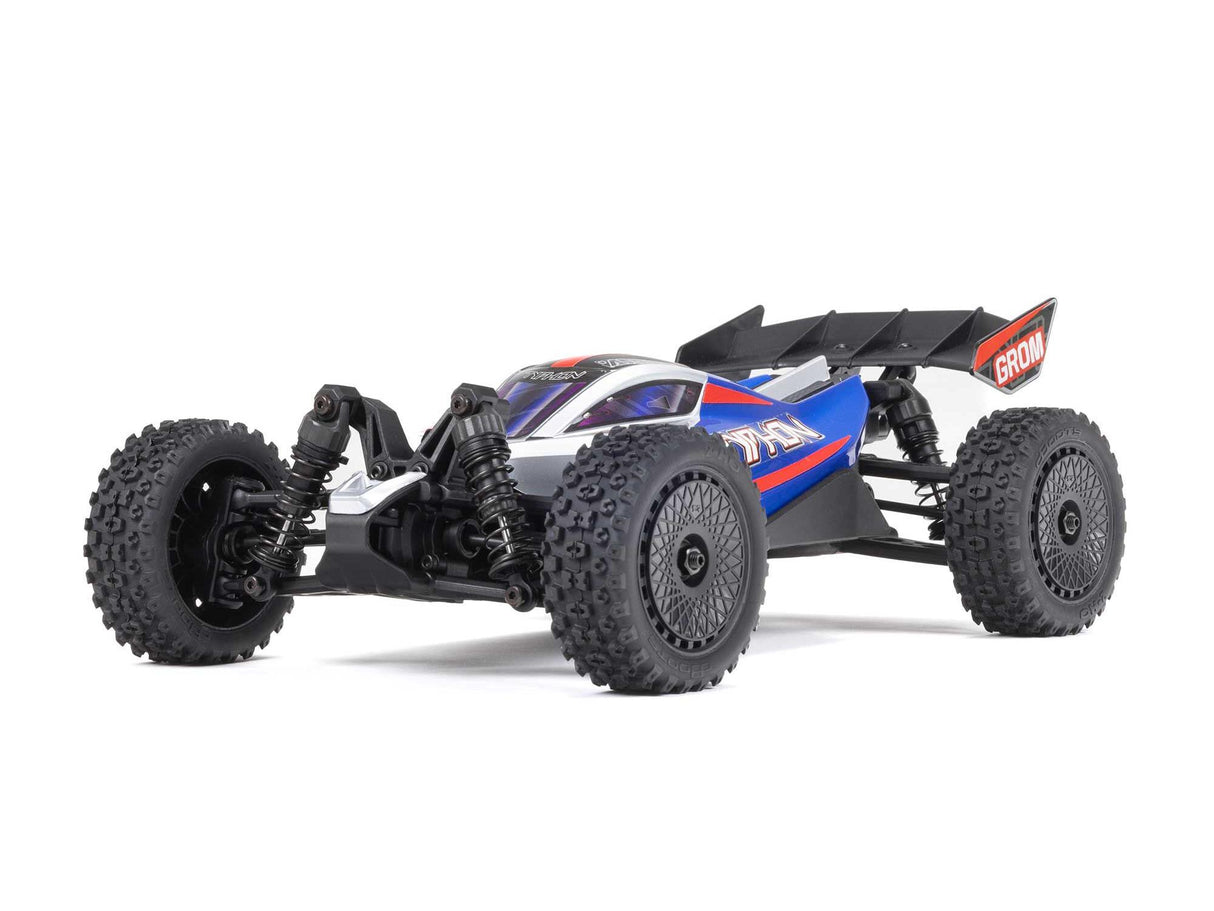 Arrma 1/18 Typhon GROM 4wd Smart RTR with Lipo Batt/USB Charger - Blue/Silver