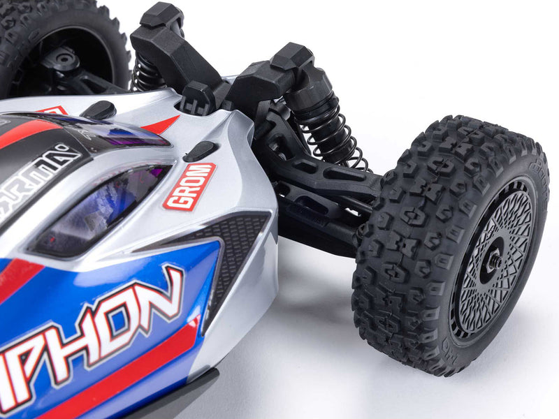 Arrma 1/18 Typhon GROM 4wd Smart RTR with Lipo Batt/USB Charger - Blue/Silver