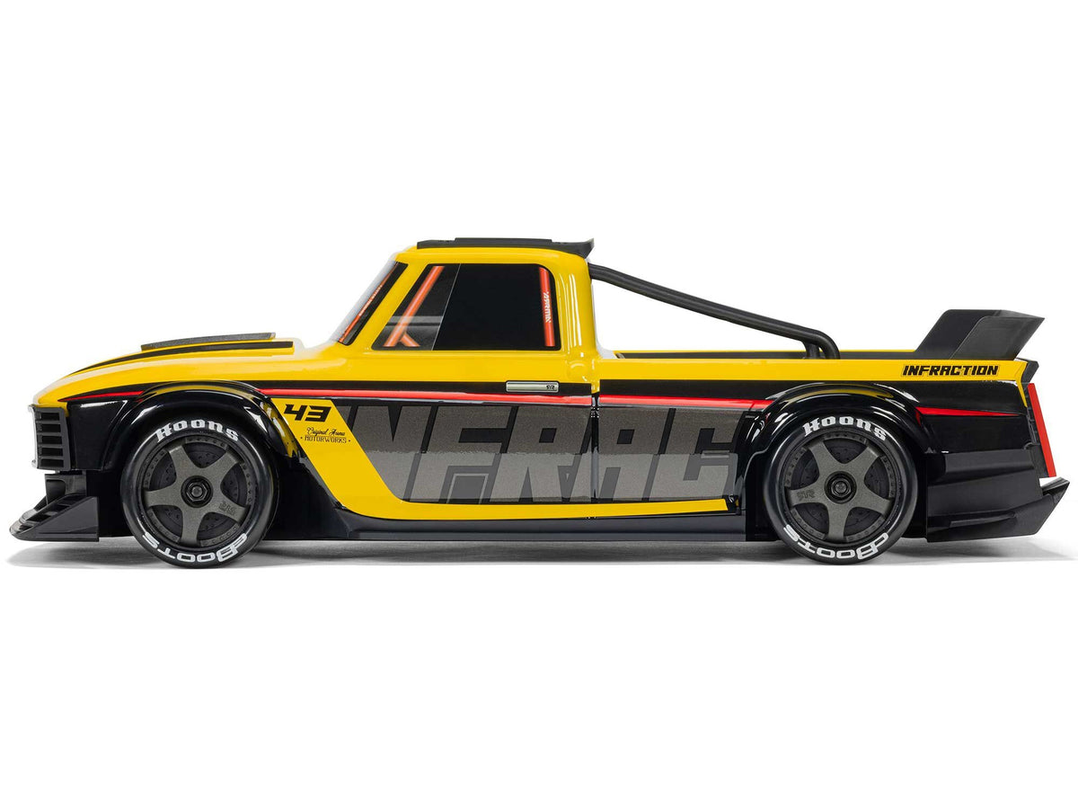 ARRMA 1/12 INFRACTION GROM 3S BLX 4X4 RTR with Batt/Charg - Yellopw/Black - Pre Order - Expected late October