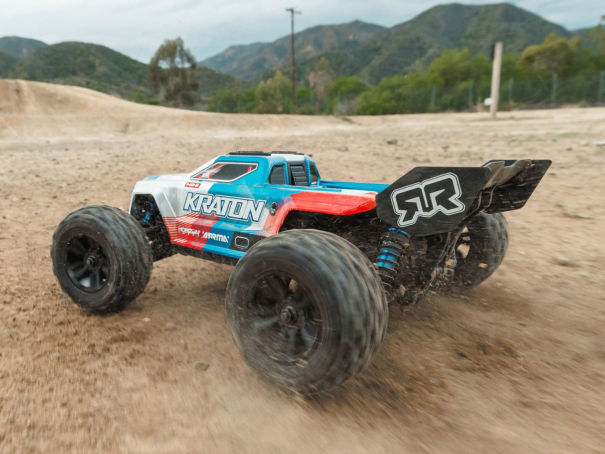 Arrma 1/16 MINI KRATON 3S DSC 4X4 RTR with Batt/Charg, Red/Blue - Pre Order - Expected mid March