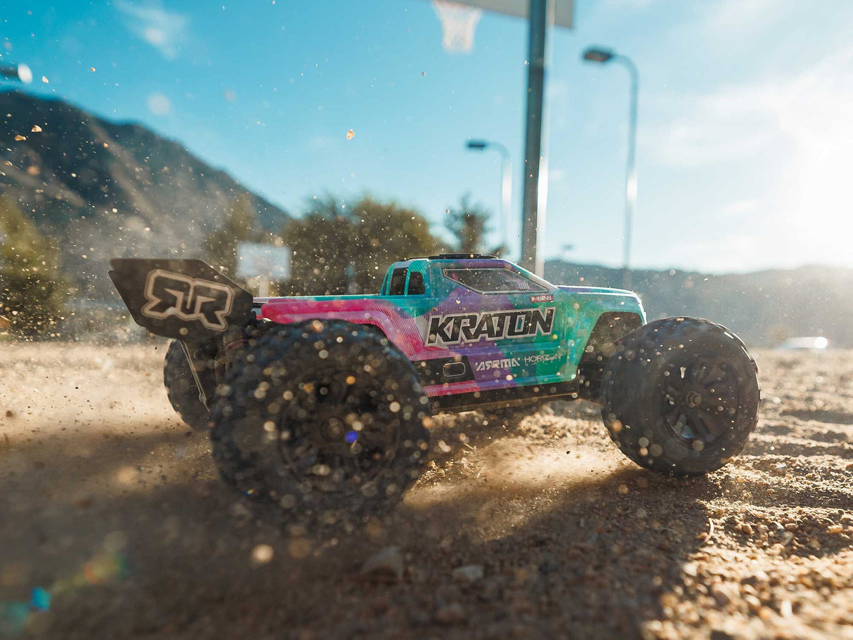 Arrma 1/16 MINI KRATON 3S DSC 4X4 RTR with Batt/Charg Teal/Pink C-ARA2508ST2 NEW - Pre Order - Expected mid March
