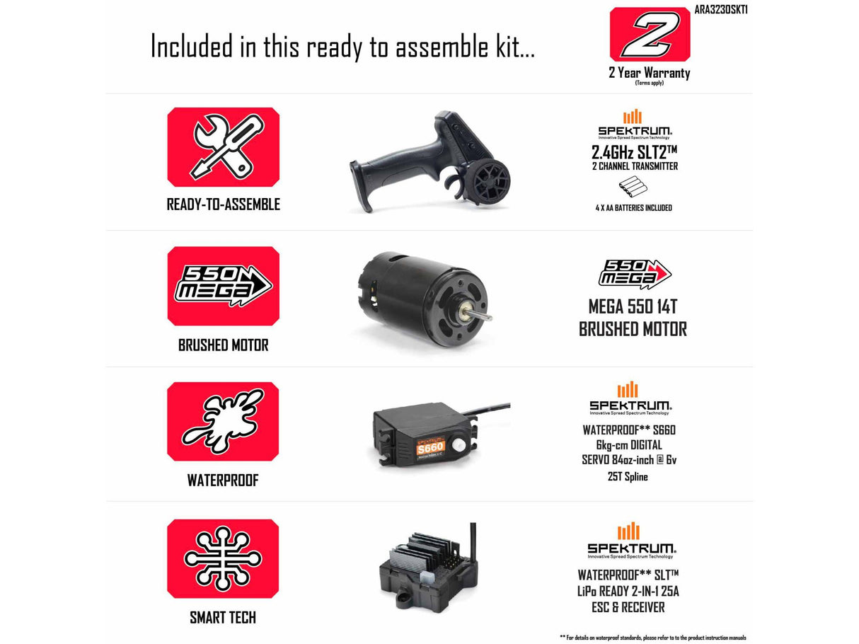 Arrma Gorgon 2wd MT 1/10 Ready-To-Assemble Kit w/8.4v/Chg Gunmetal ARA3230SKT1