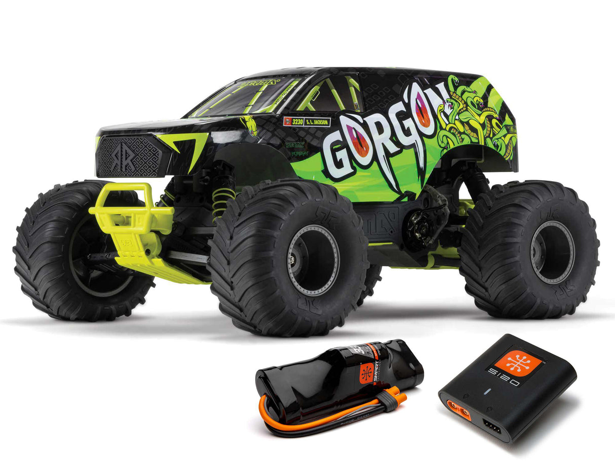 Arrma Gorgon 2wd MT 1/10 RTR Smart w/8.4v Batt/USB Charger Yellow ARA3230ST1