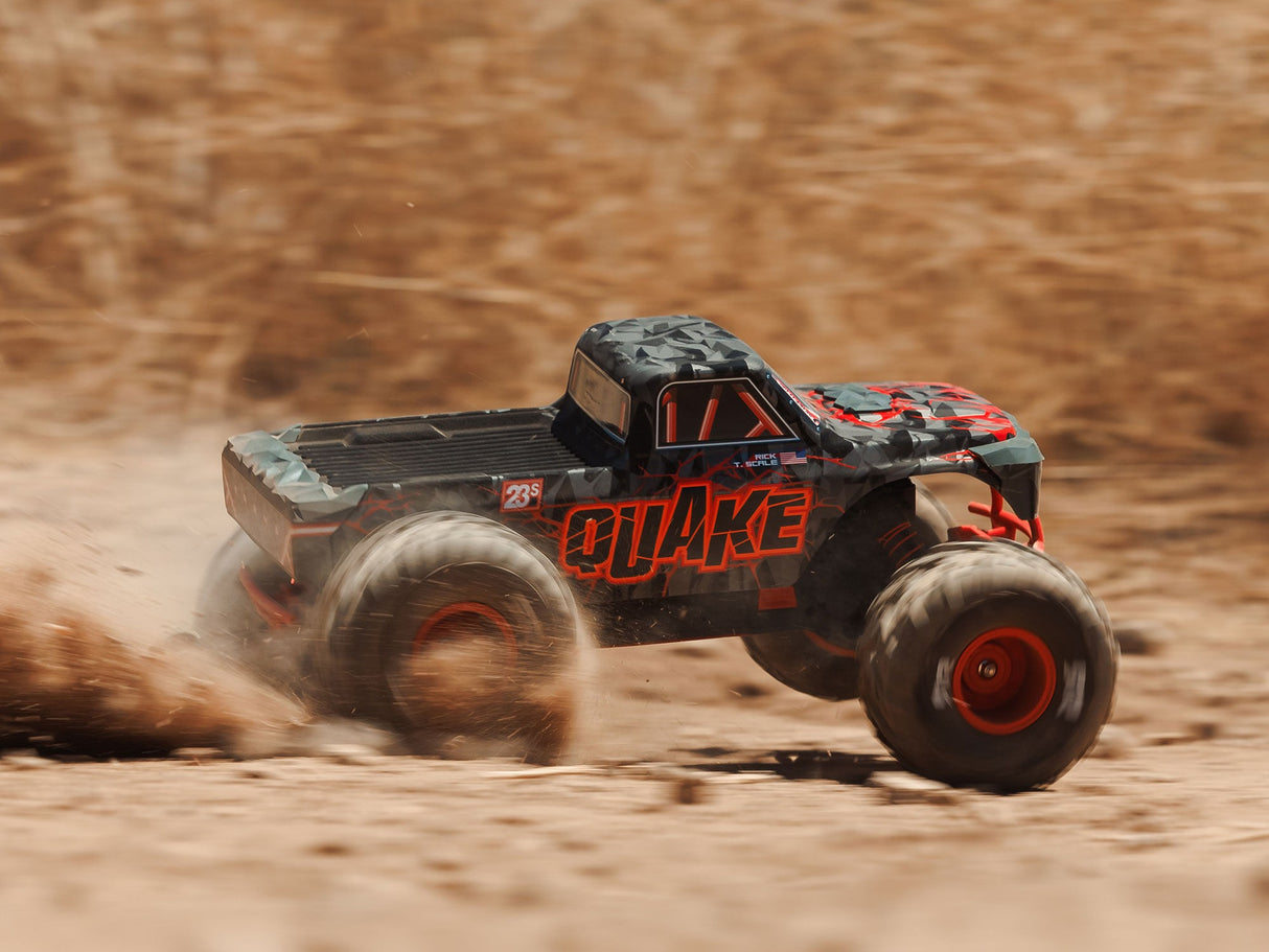 ARRMA  1/10 QUAKE 223S DSC 2WD RTR Brushless Monster Truck - Red - For Pre Order - Expected Early October