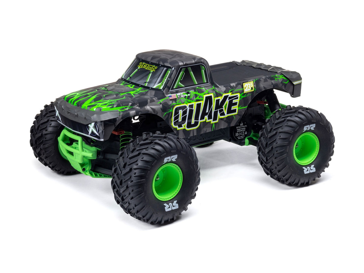 ARRMA  1/10 QUAKE 223S DSC 2WD RTR Brushless Monster Truck - Green - For Pre Order - Expected Early October