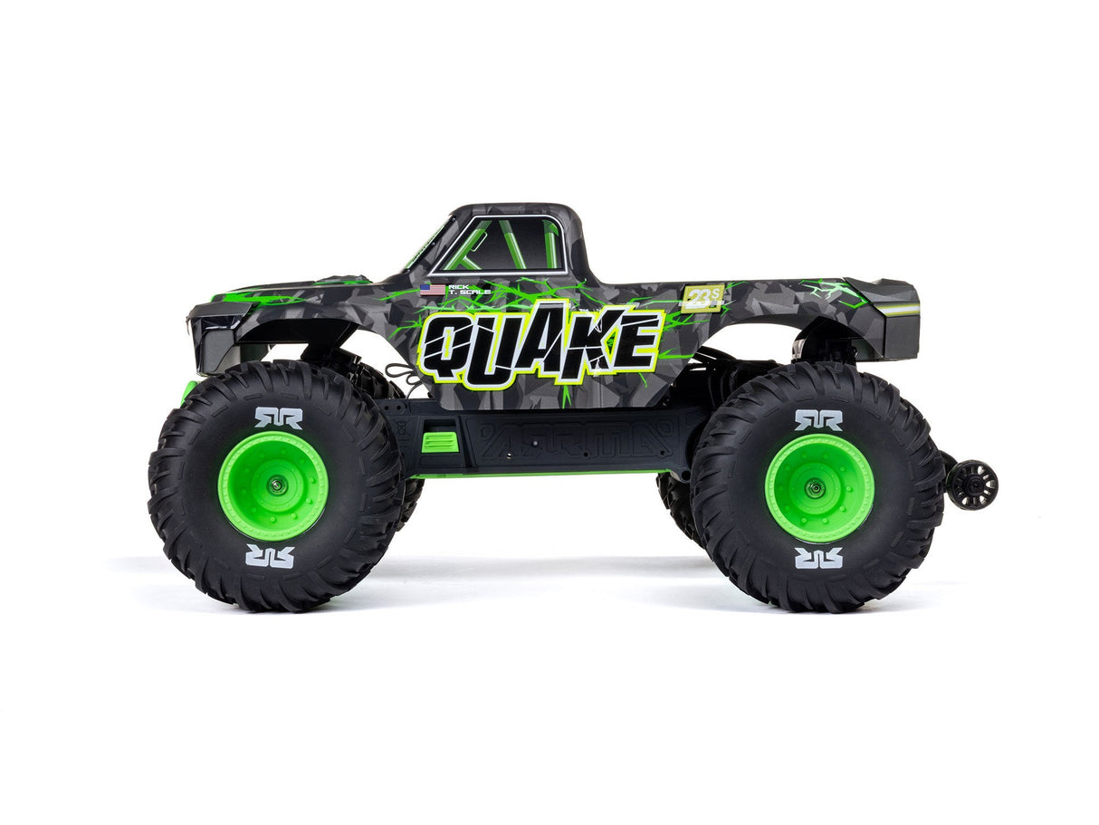 ARRMA  1/10 QUAKE 223S DSC 2WD RTR Brushless Monster Truck - Green - For Pre Order - Expected Early October