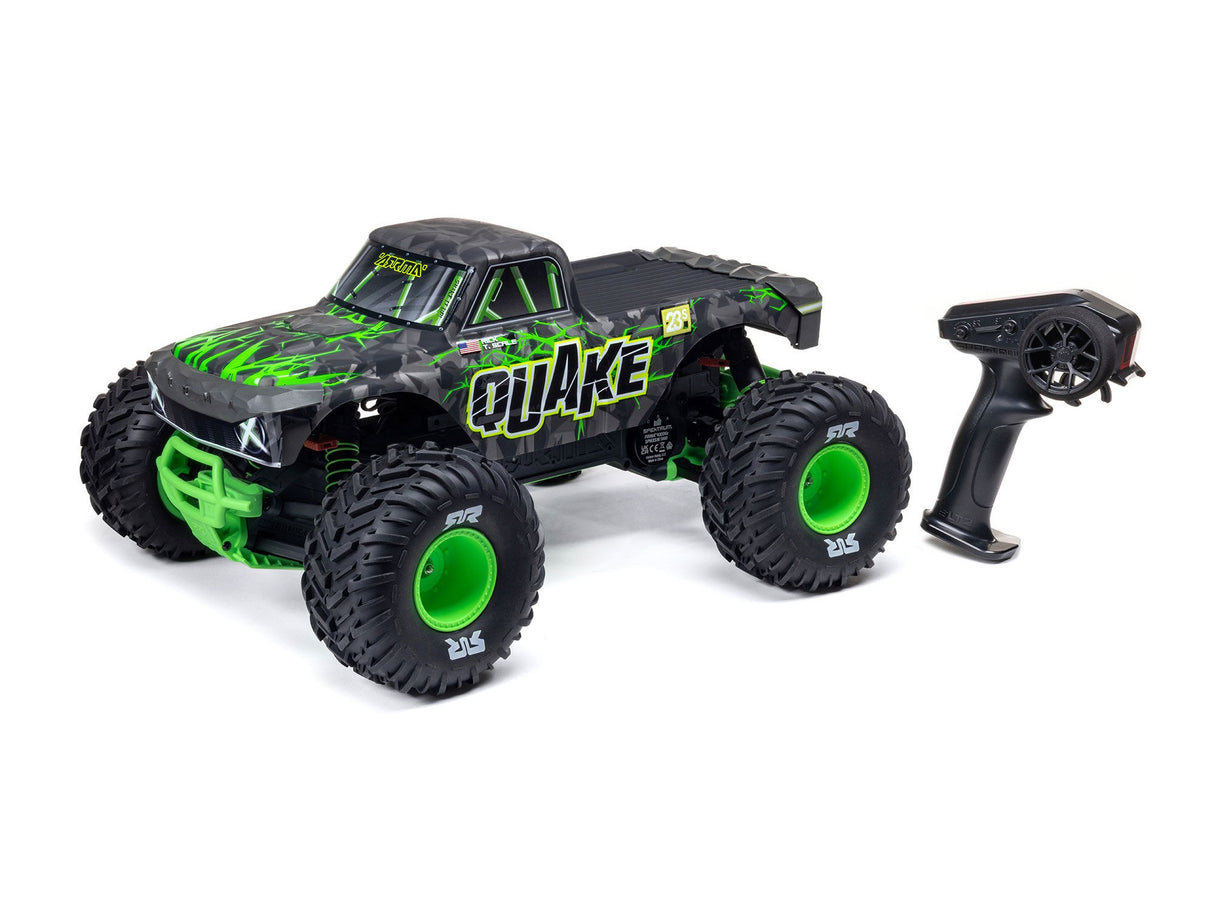 ARRMA  1/10 QUAKE 223S DSC 2WD RTR Brushless Monster Truck - Green - For Pre Order - Expected Early October