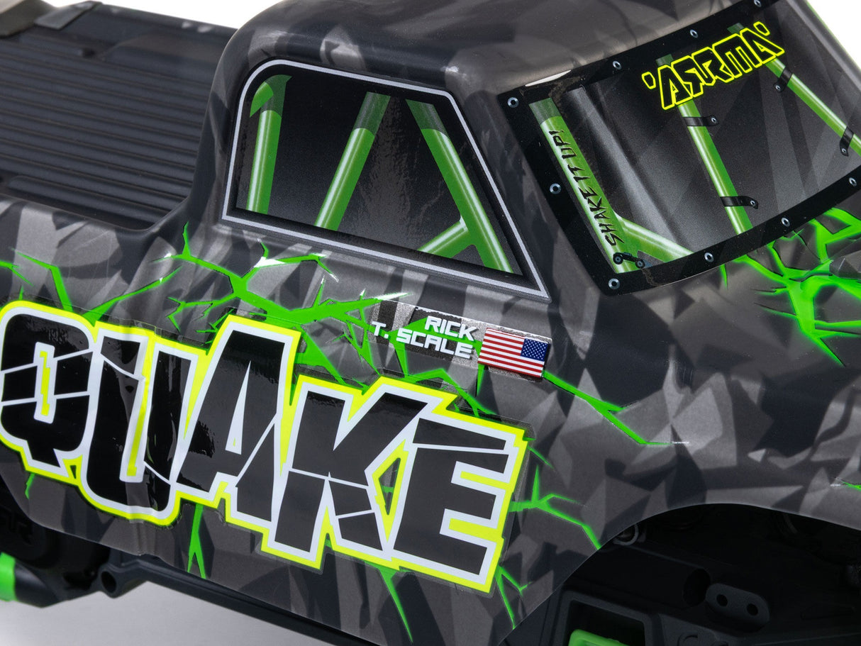 ARRMA  1/10 QUAKE 223S DSC 2WD RTR Brushless Monster Truck - Green - For Pre Order - Expected Early October