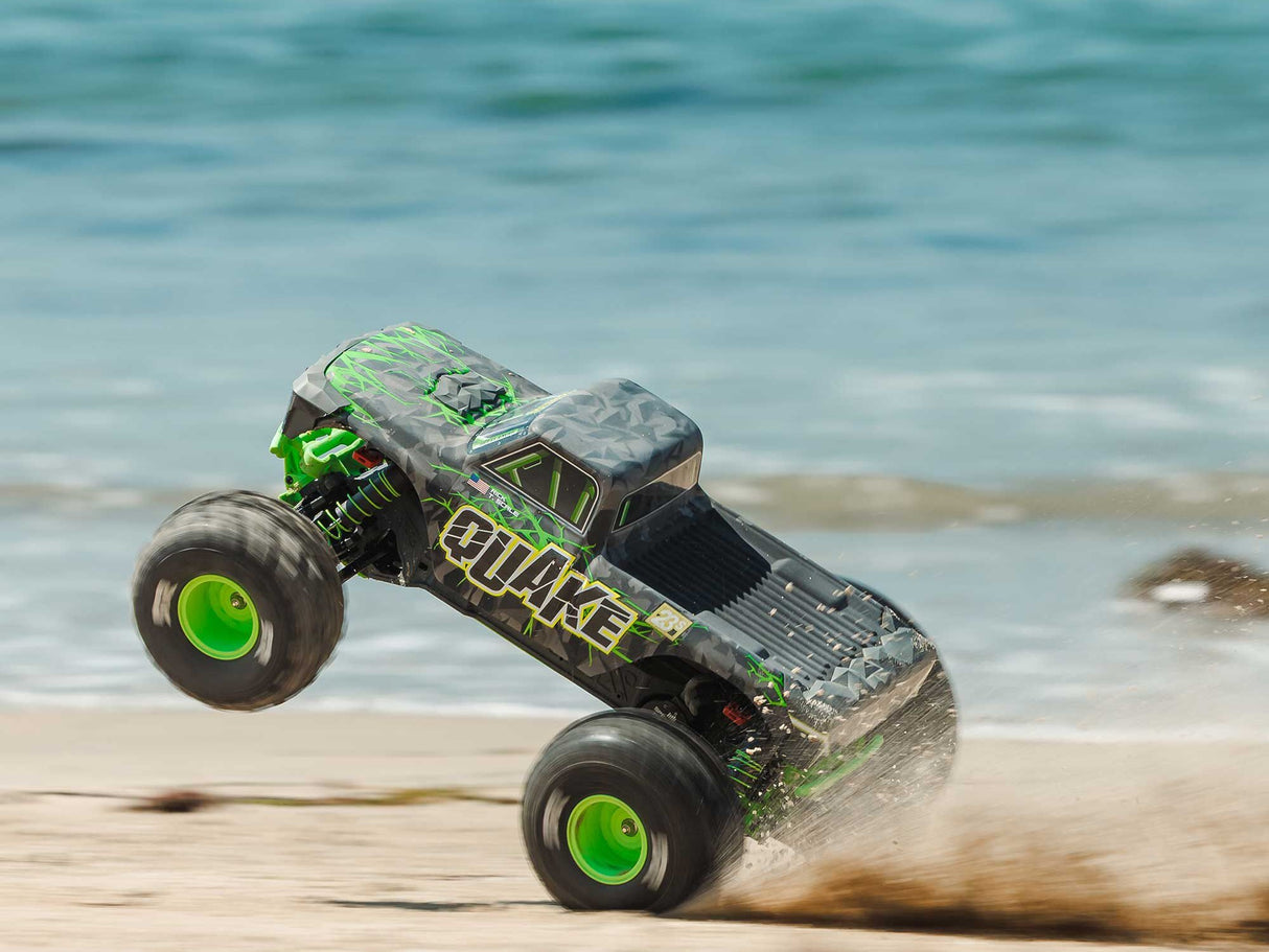 ARRMA  1/10 QUAKE 223S DSC 2WD RTR Brushless Monster Truck - Green - For Pre Order - Expected Early October