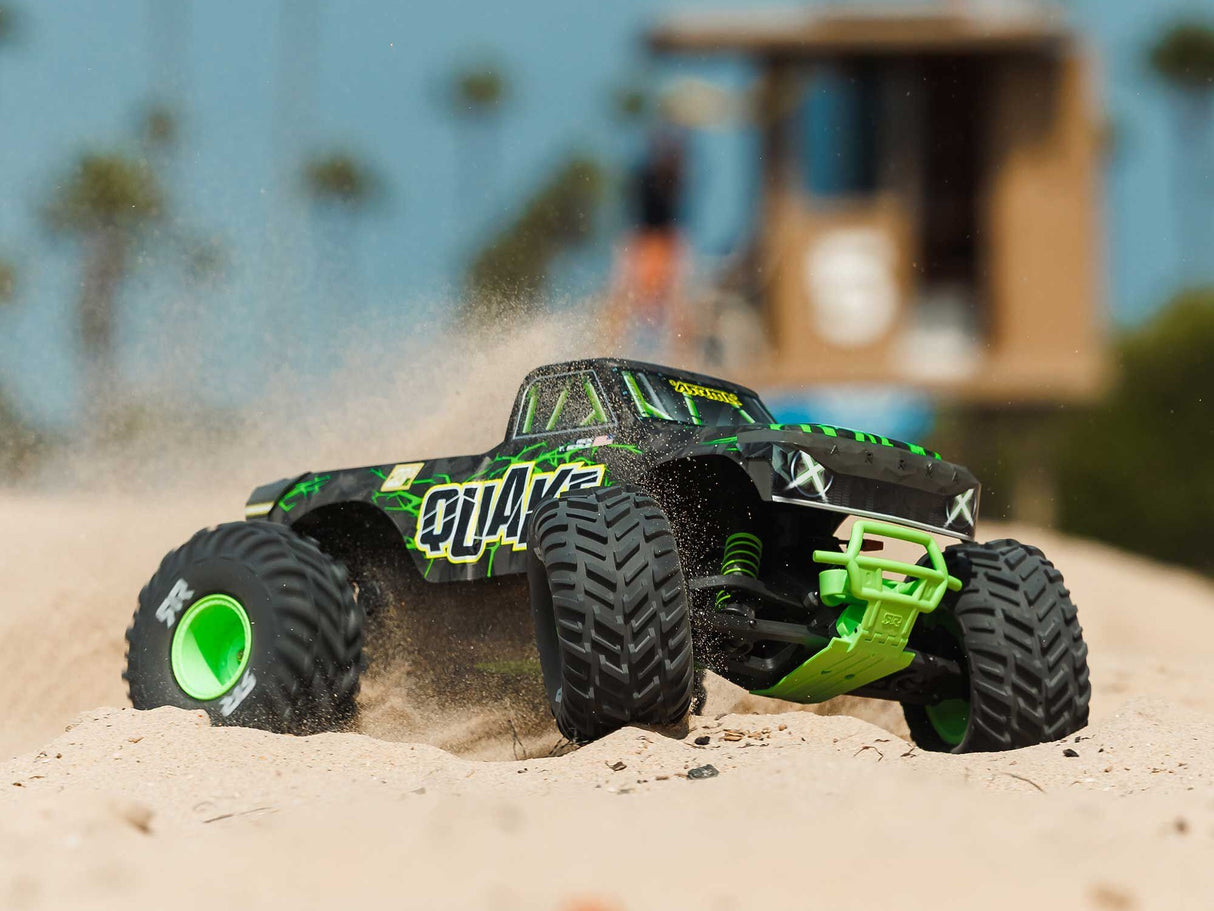 ARRMA  1/10 QUAKE 223S DSC 2WD RTR Brushless Monster Truck - Green - For Pre Order - Expected Early October