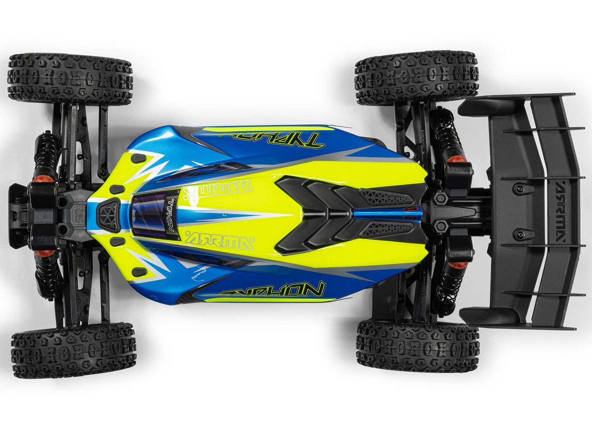 Arrma 1/8 TYPHON 223S BLX 4X4  Buggy RTR with DSC - Blue-Yellow