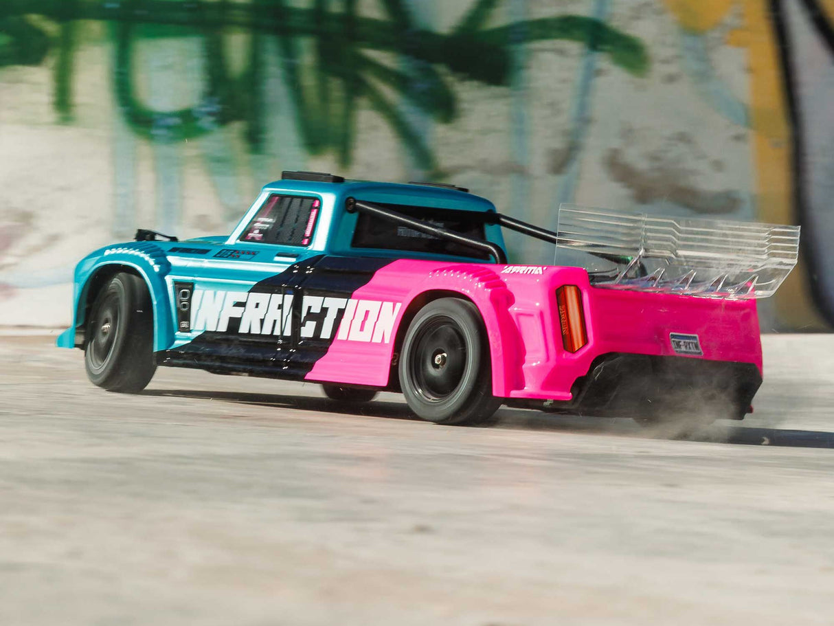 Arrma 1/8 INFRACTION 223S DSC 4X4 RTR Street Bash - Teal/Pink - Pre Order - Expected Early June