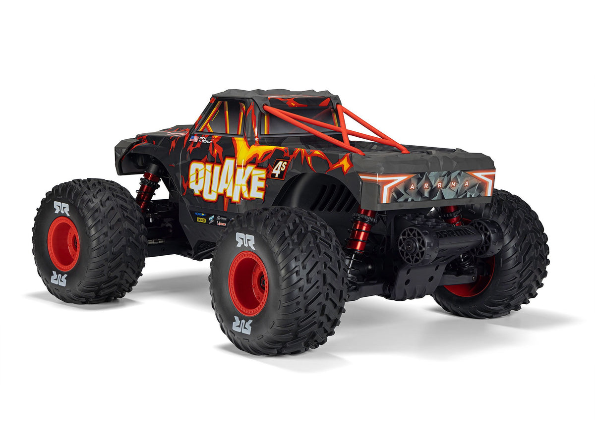 ARRMA 1/8 QUAKE 4S DSC 4X4 RTR Monster Truck - Black/Red - Pre Order - Expected early January 2027