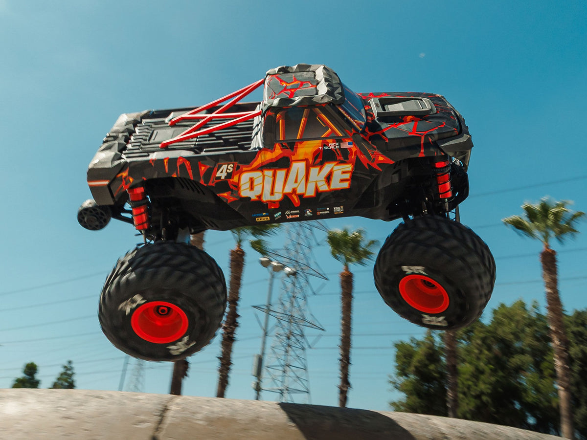 ARRMA 1/8 QUAKE 4S DSC 4X4 RTR Monster Truck - Black/Red - Pre Order - Expected early January 2027