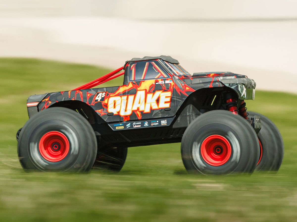 ARRMA 1/8 QUAKE 4S DSC 4X4 RTR Monster Truck - Black/Red - Pre Order - Expected early January 2027