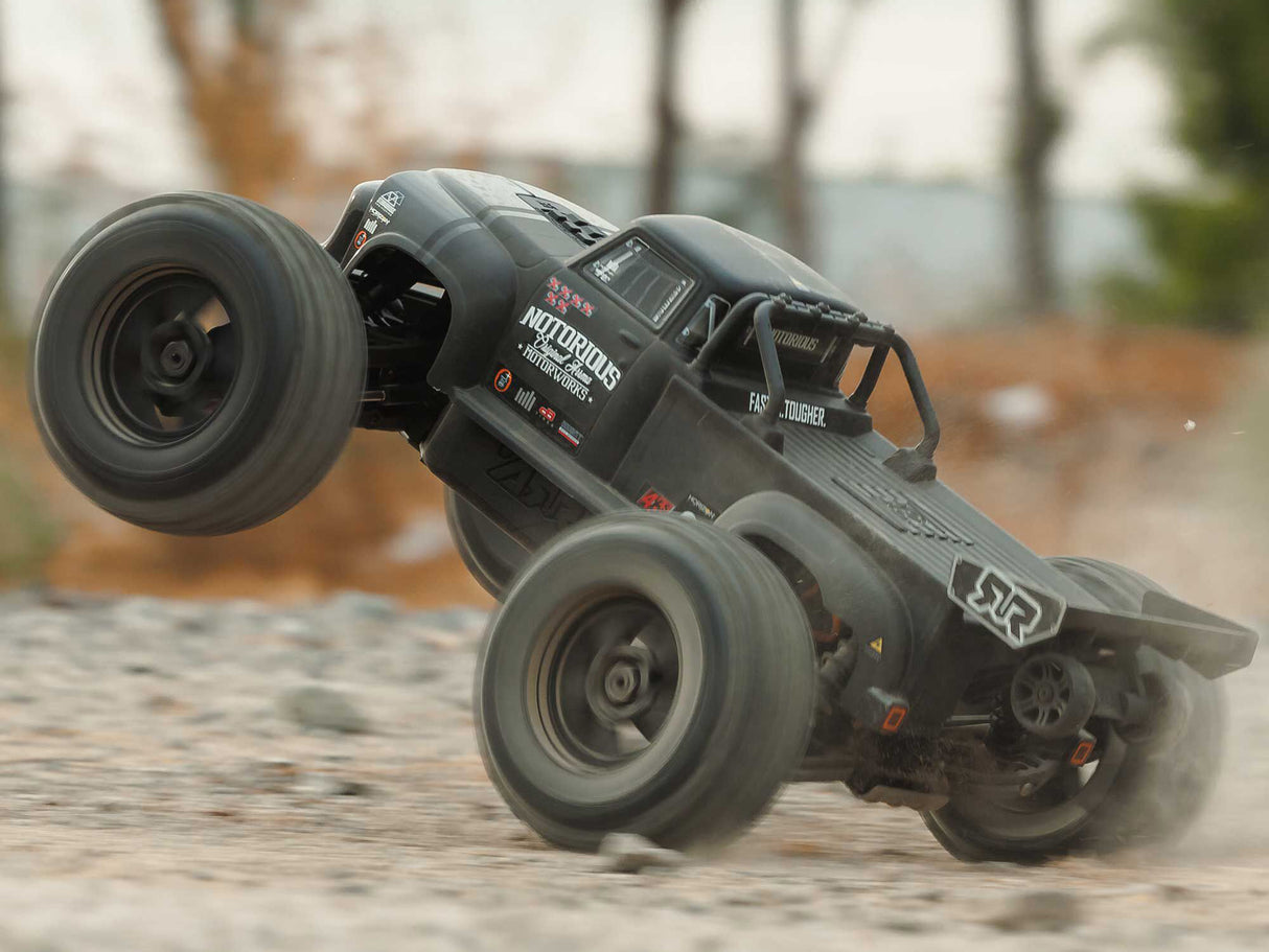 Arrma 1/8 NOTORIOUS 6S V6 4X4 BLX Stunt Truck RTR - Black