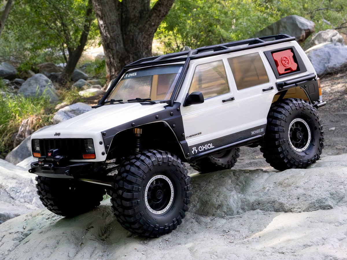 Axial 1/10 SCX10 III Jeep Cherokee XJ 4X4 RTR Rock Crawler - White- Pre Order - Expected November
