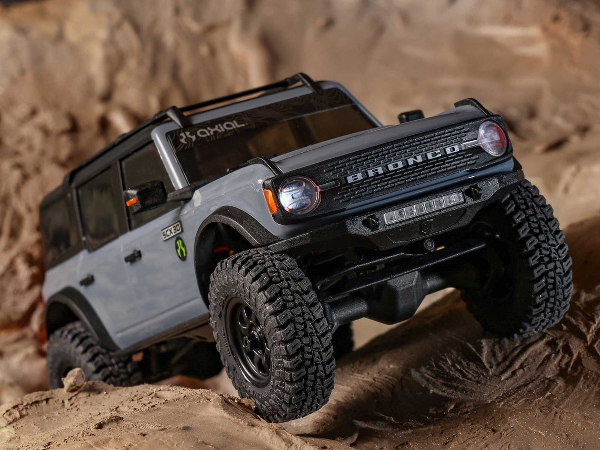 Axial 1/30 SCX30 Ford Bronco 4X4 RTR Rock Crawler Grey- FOR PRE ORDER - EXPECTED DECEMBER