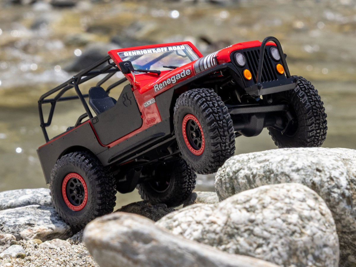 Axial 1/30 SCX30 Jeep CJ-7 GenRight 4X4 RTR - Red - Pre Order - Expected Early November