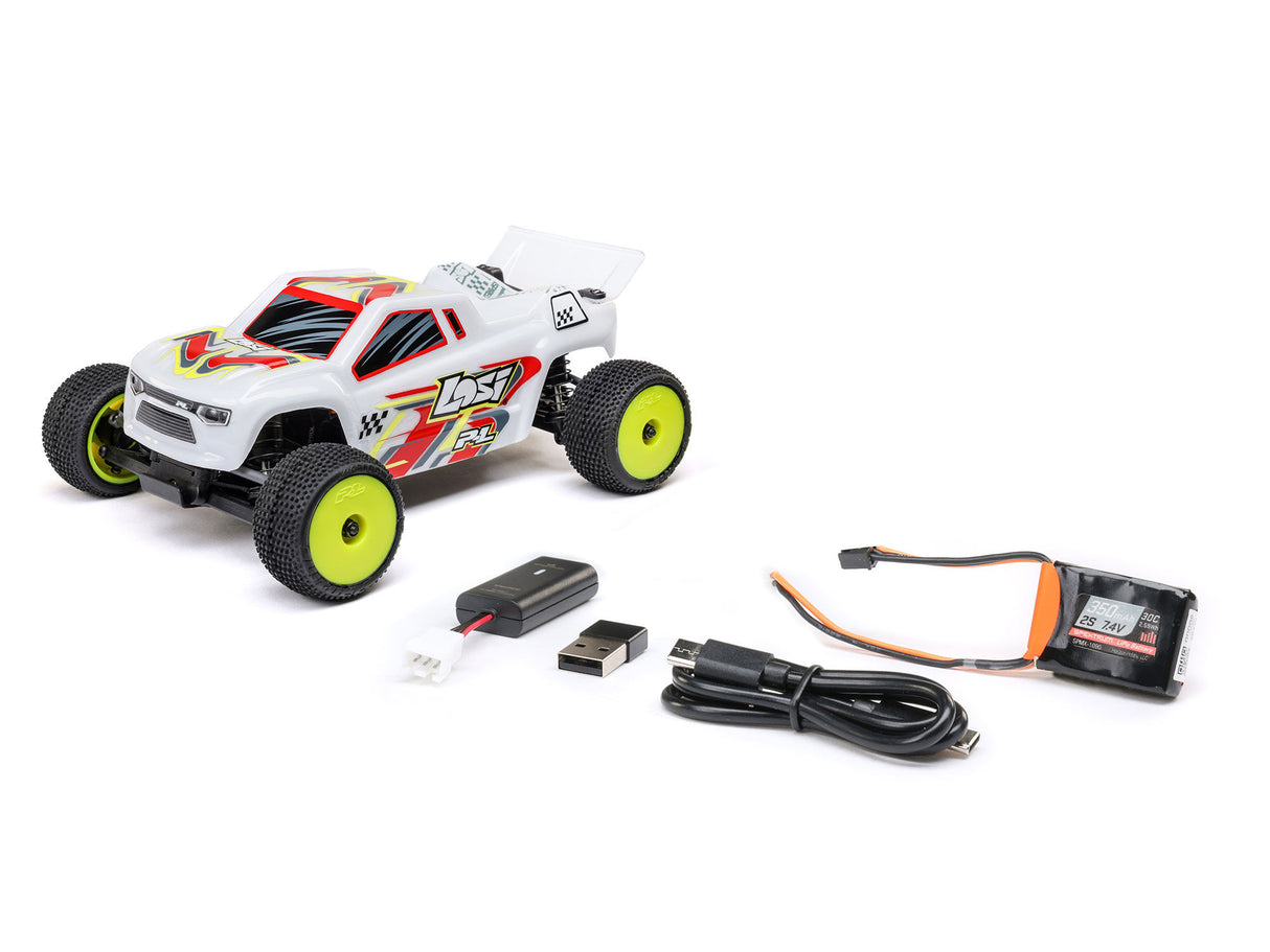 Losi 1/28 Micro-T 2WD Stadium Truck RTR White - PRE ORDER - EXPECTED LATE MAY