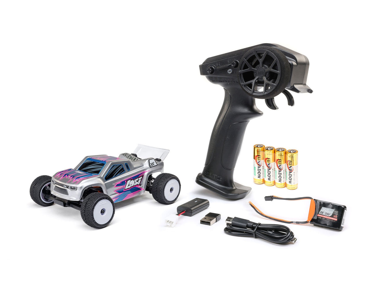 Losi 1/28 Micro-T 2WD Stadium Truck RTR Silver - PRE ORDER - EXPECTED LATE MAY