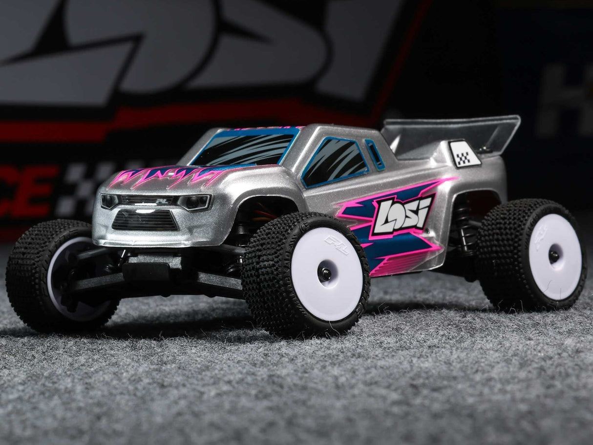Losi 1/28 Micro-T 2WD Stadium Truck RTR Silver - PRE ORDER - EXPECTED LATE MAY