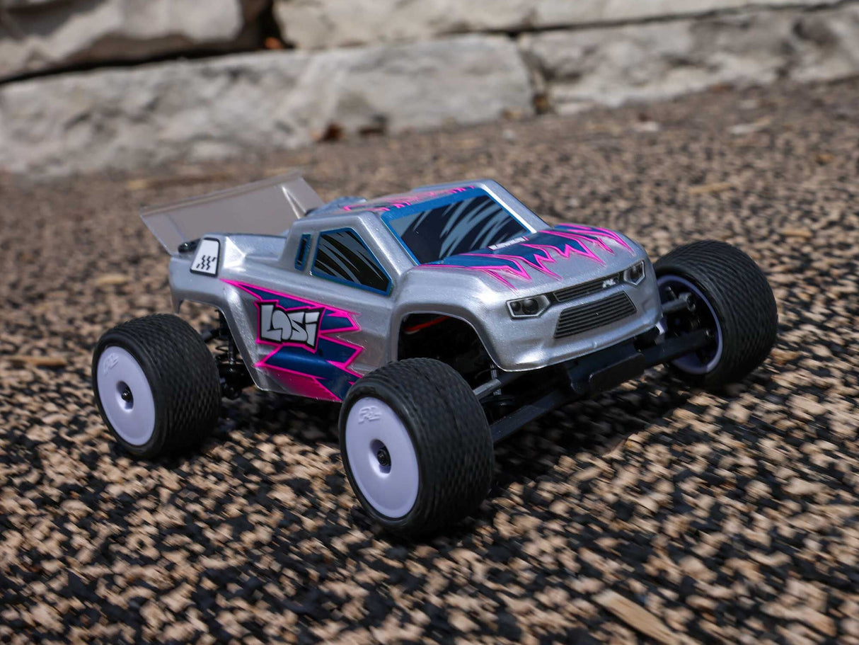 Losi 1/28 Micro-T 2WD Stadium Truck RTR Silver - PRE ORDER - EXPECTED LATE MAY