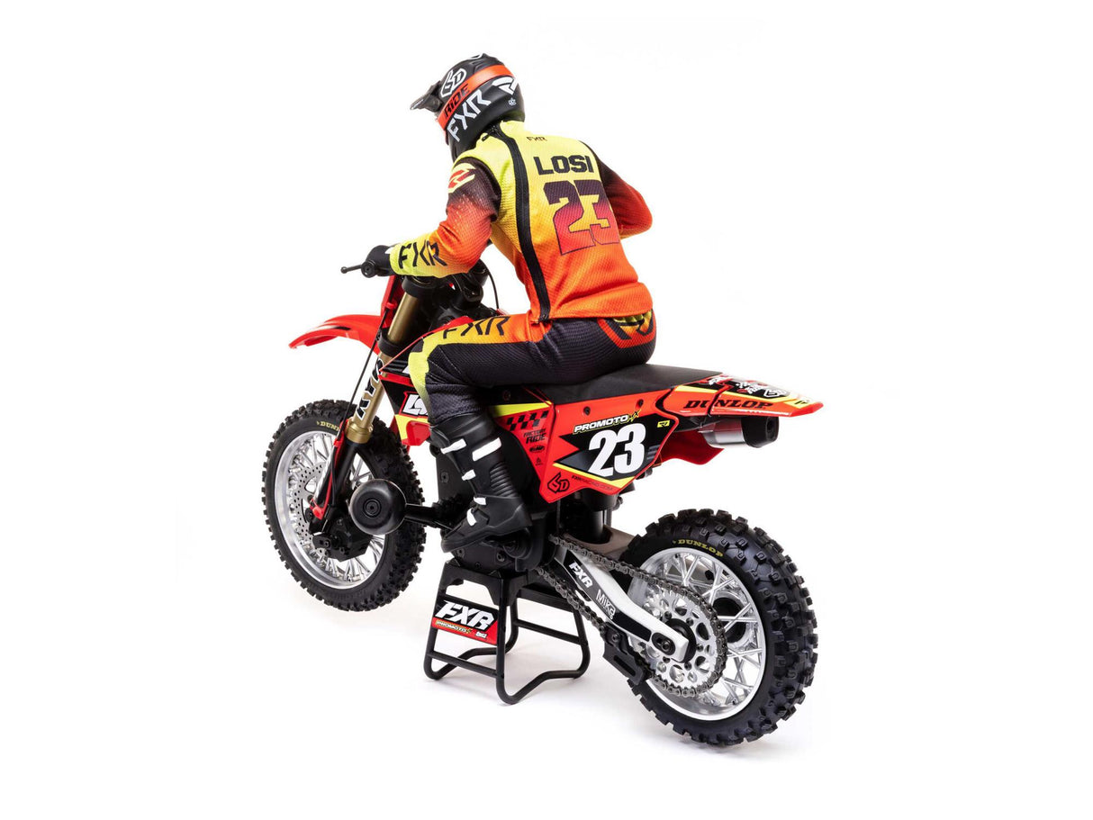 Losi 1/4 Promoto-MX Motorcycle Pre Built - FXR - Requires Battery and Charger - LOS06000T1 - RED