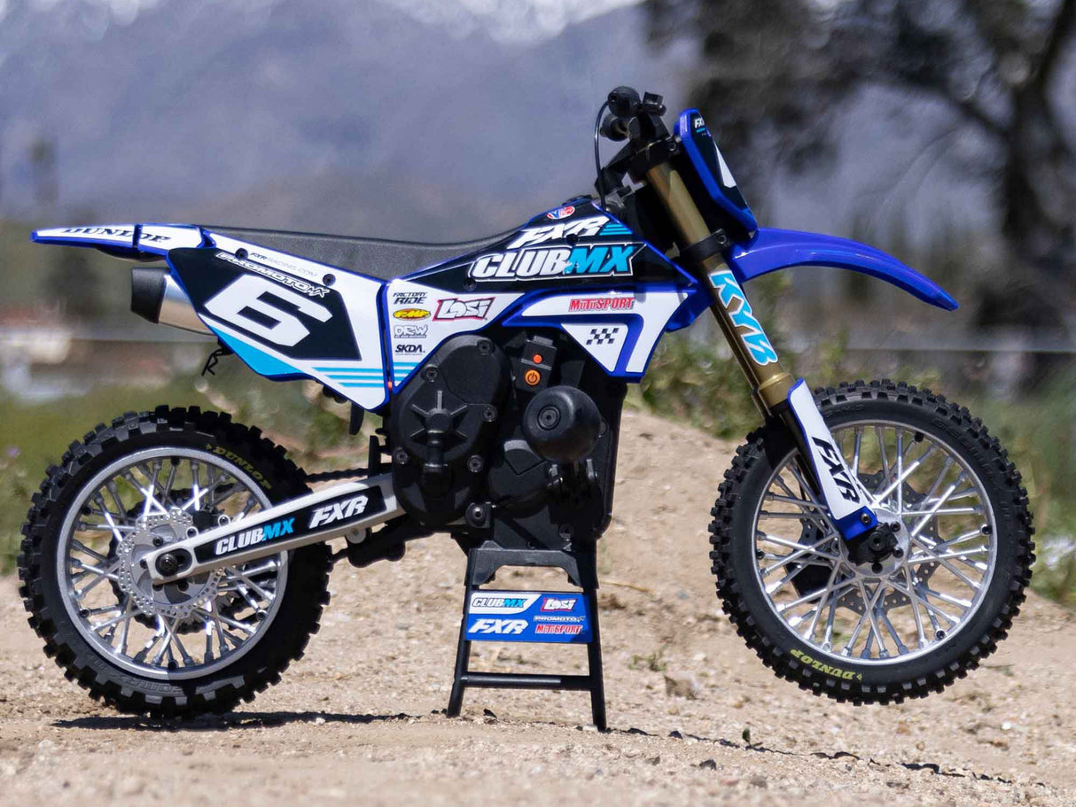 Losi 1/4 Promoto-MX Motorcycle Pre Built - Club MX- Requires Battery and Charger - LOS06000T2 - BLUE