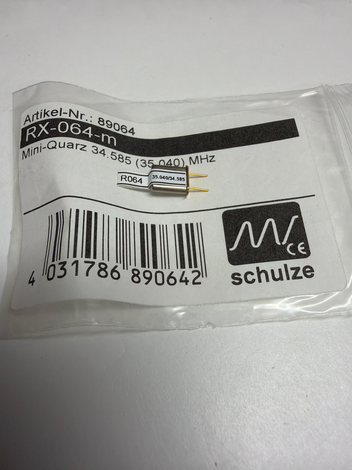 Schulze Receiver Crystal  quartz mini / 35MHz / channel 64 35.040