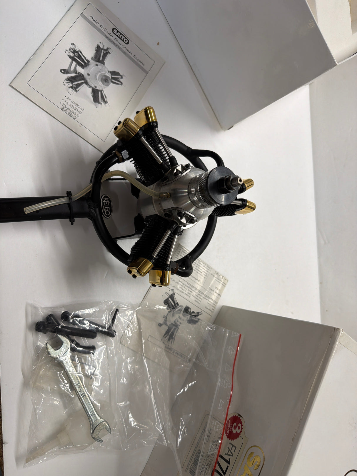 Saito Second Hand  FA-170R3 Golden Knight Radial 3 Cylinder 4 Stroke RC Plane Engine