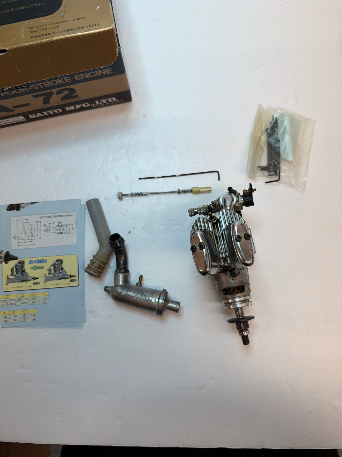 Second Hand Aircraft  Engine 4-stroke Saito FA-72 (Box 62)