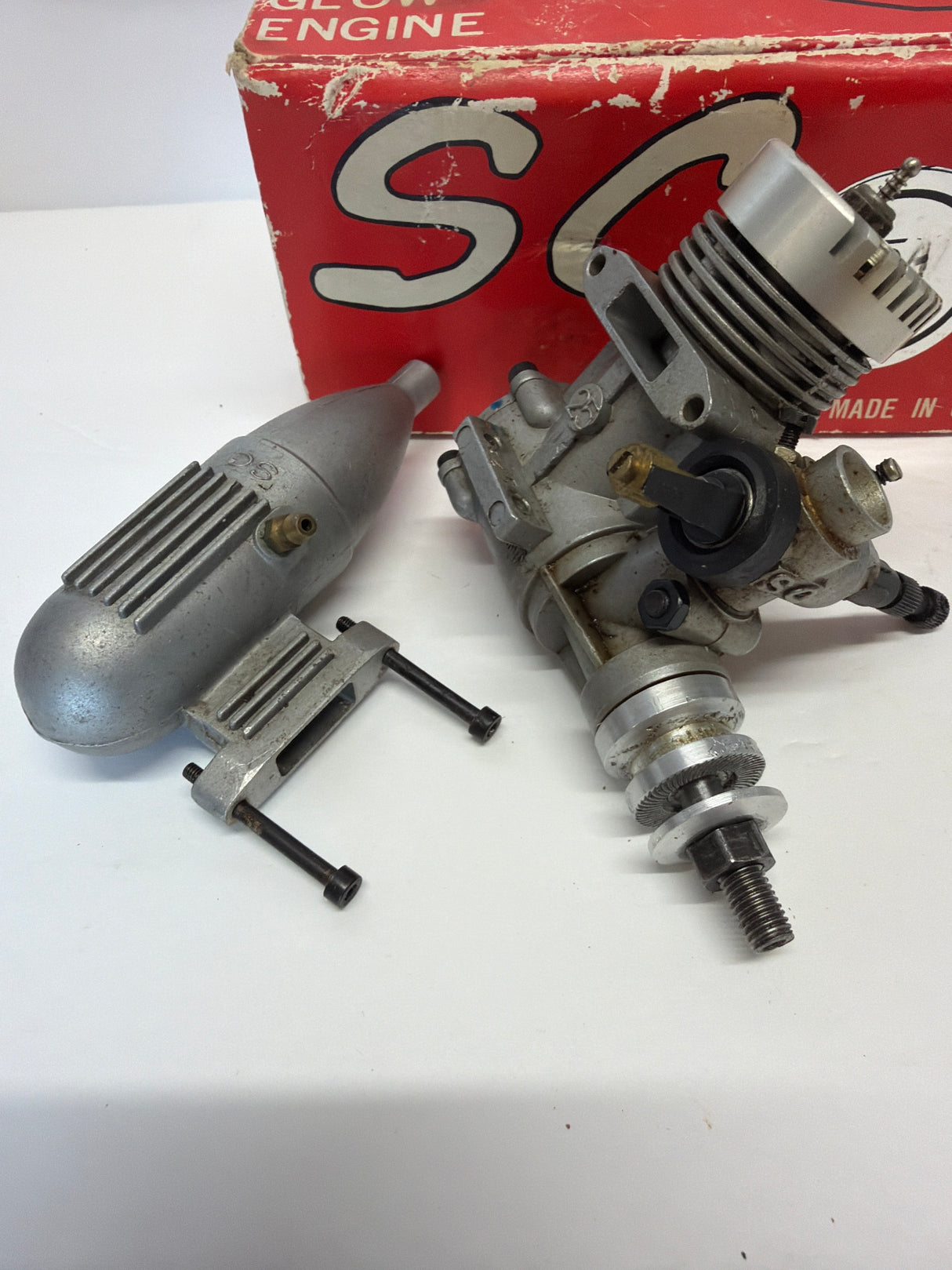 Second Hand Aircraft Engine 2-stroke Super Custom 25 with silencer and box (Box 62)