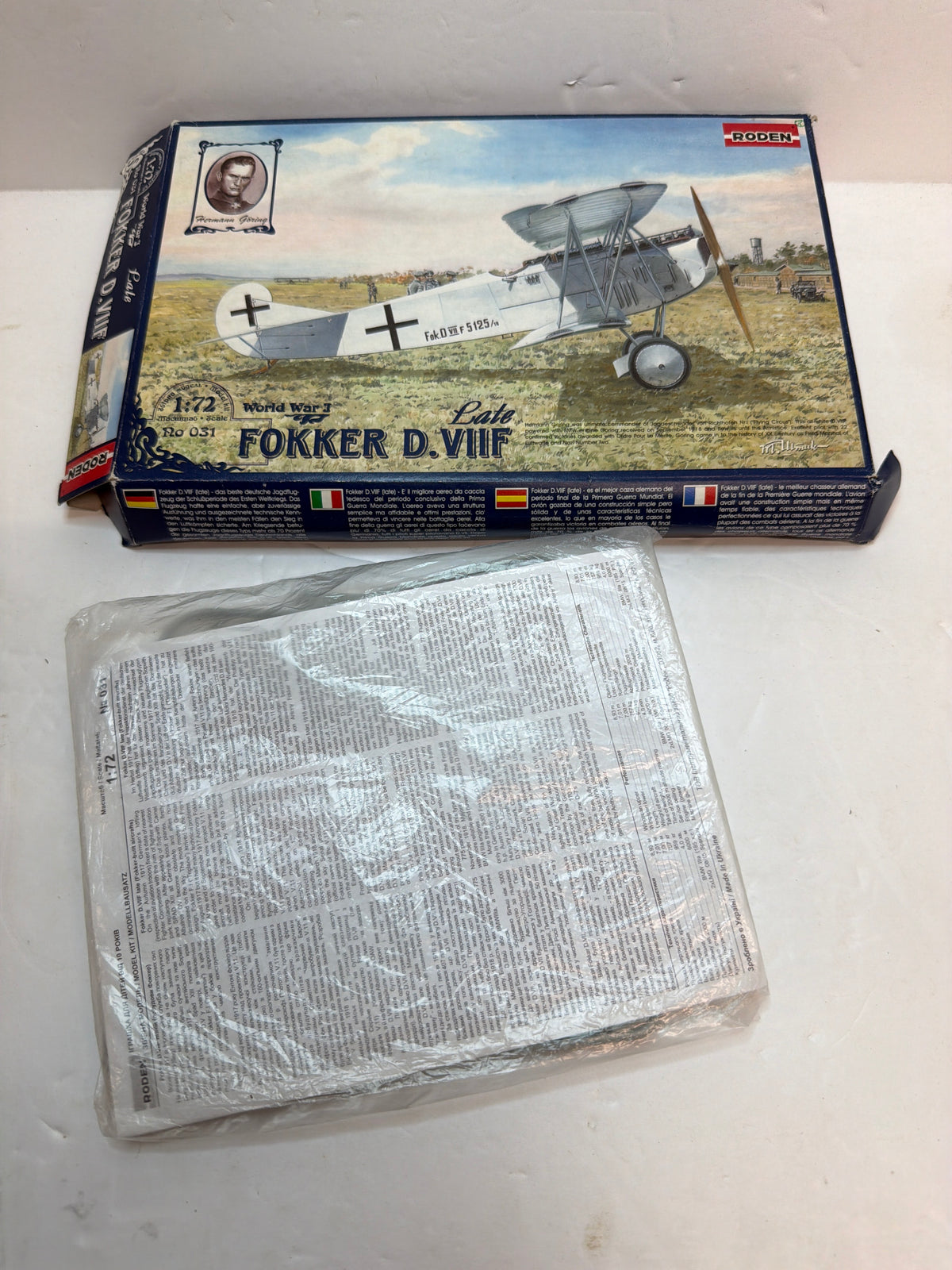 Roden Plastic Model Kit Fokker D.VIIF (Late) — 1:72