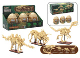 CADA Tray of 3 Dinosaur Eggs with Stegosaurus Triceratops & Velociraptor