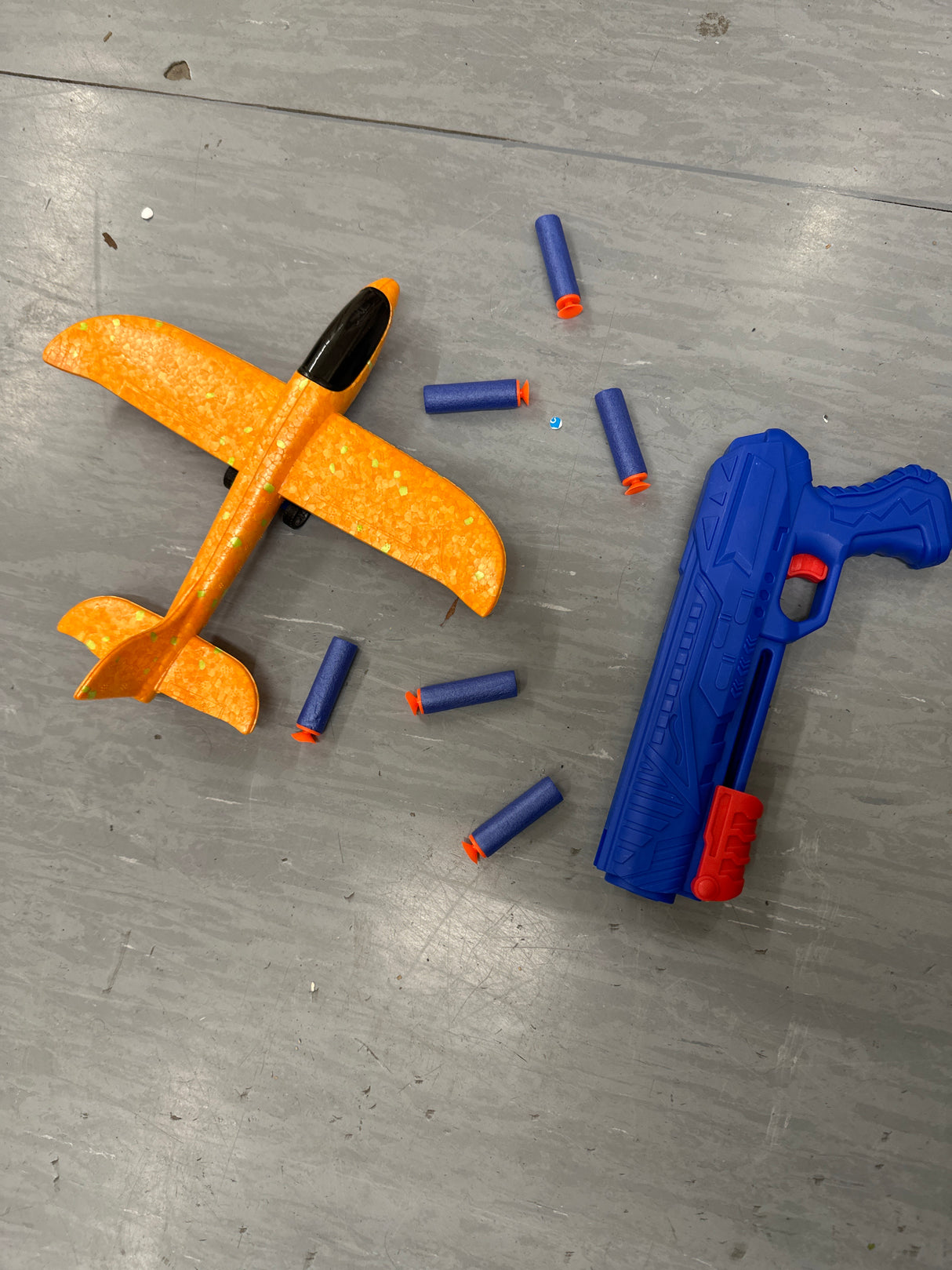 Airplane Gun Launcher Toy with Foam Orange Catapult Glider also fires foam darts included (Copy)