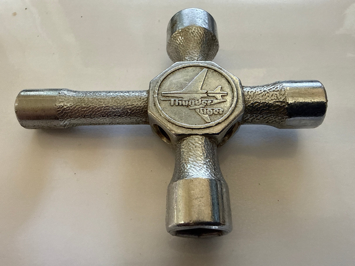 Thunder Tiger 4-WAY CROSS WRENCH (6, 8, 10 &  12mm HEX SIZES) SECOND HAND