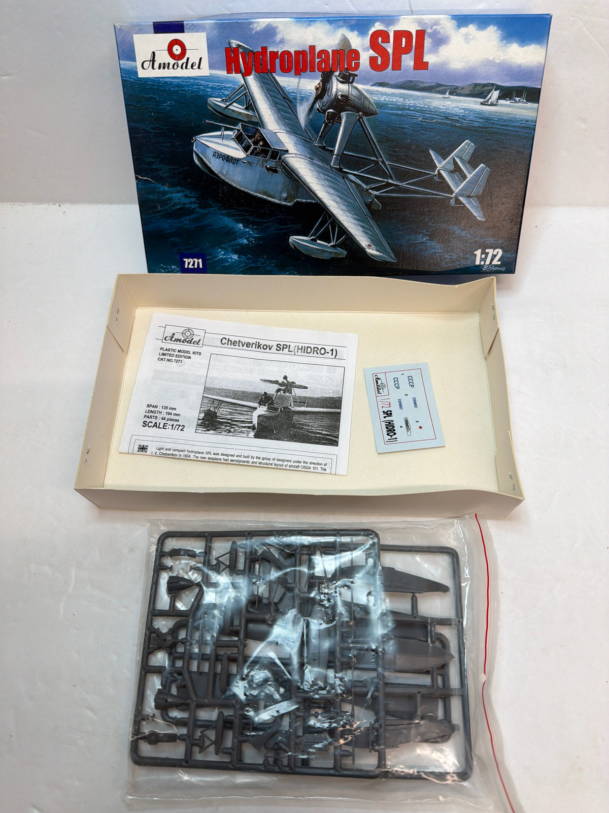 Chetverikov SPL / Hydroplane SPL — Amodel 1/72 Plastic Model Kit Vintage
