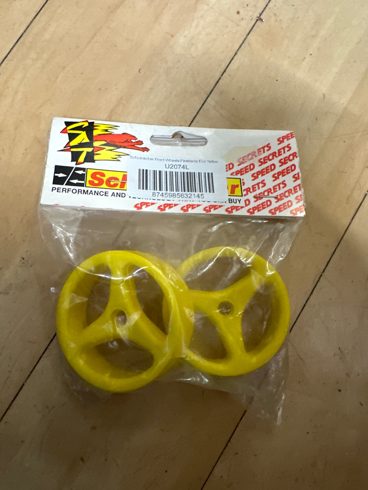 Schumacher Front Wheels Fireblade Evo Yellow 3 Spoke U2074L (Box 103)