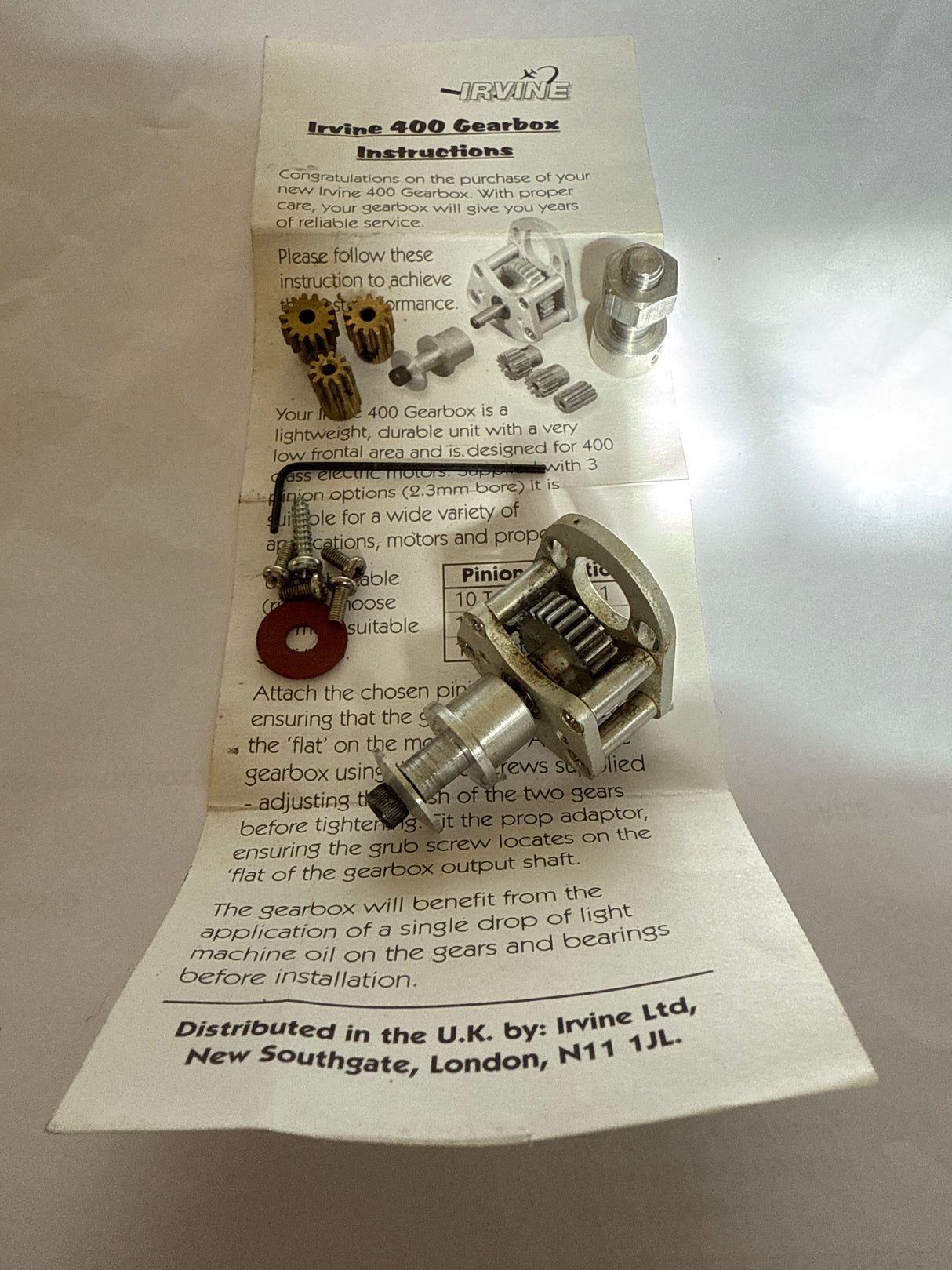 Irvine Engines Vintage Electric 05 Gearbox Set Inline