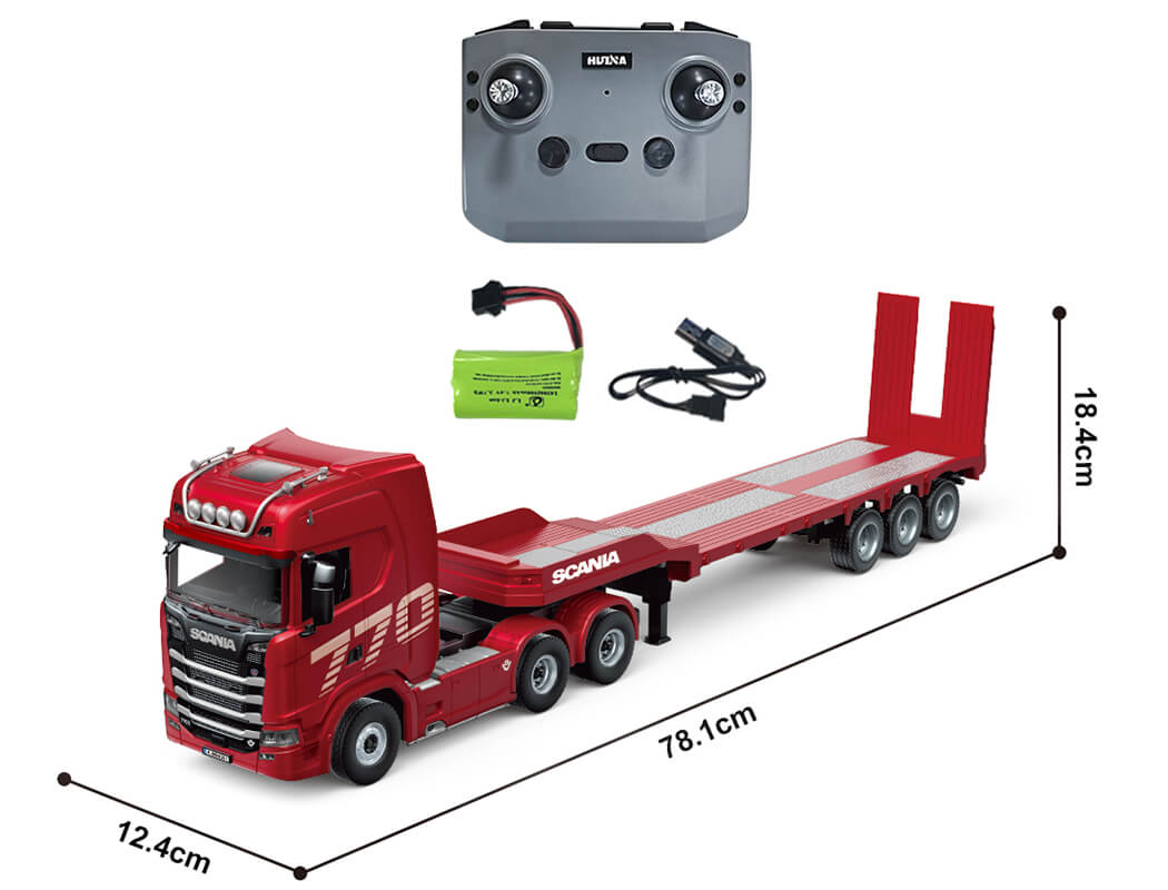 HUINA 1/24 SCANIA 770S RC TRUCK & TRAILER SET RTR - RED - Pre Order - Expected late August
