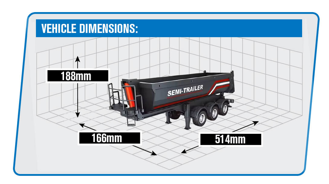 HUINA RC HAULAGE BLACK TRUCK TRAILER FOR 1501 SCANIA CABS