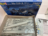 Revell Plastic aircraft kit Heinkel He 219 A-7 (A-5/A-2 Late) UHU 1:32 04666 Opened but complete