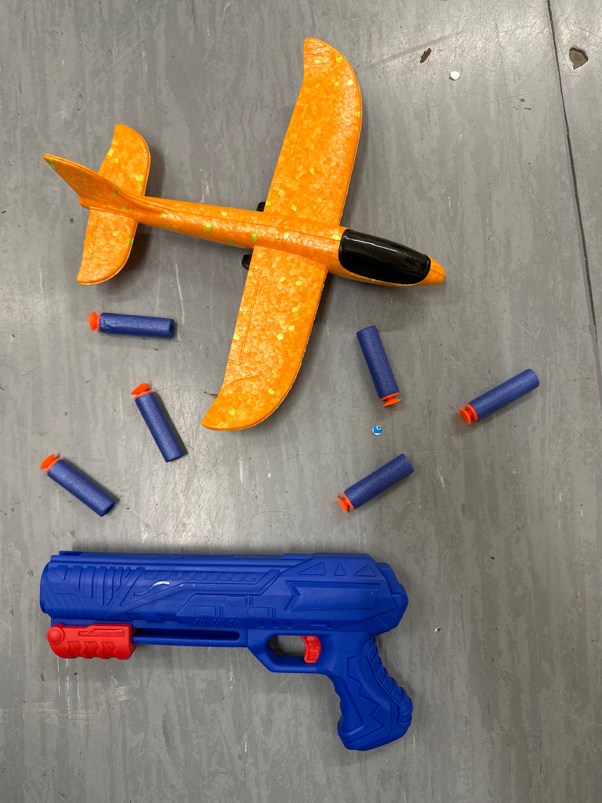 Airplane Gun Launcher Toy with Foam Orange Catapult Glider also fires foam darts included (Copy)